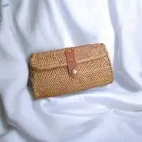Woven Rattan Clutch