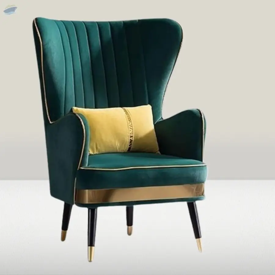 Royal Stylish Single Seater Velvet  Accent Chair
