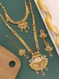 Designed Gold Plated Rajwadi Jewellery Set