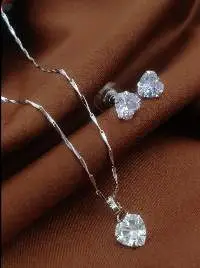 Fancy Silver Plated Pedant Set