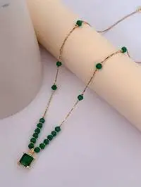 Gold Plated AD & Crystal Studded Necklace Chain