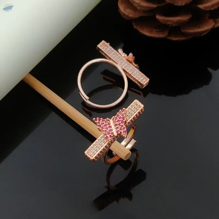 Fancy Highly Plated Antique Butterfly AD Ring