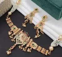 Gold Plated Brass Alloy Matter Choker Set