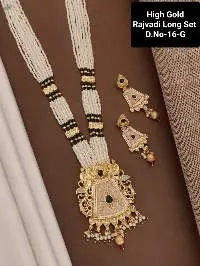High Gold Plated Rajvadi Long Necklace Set