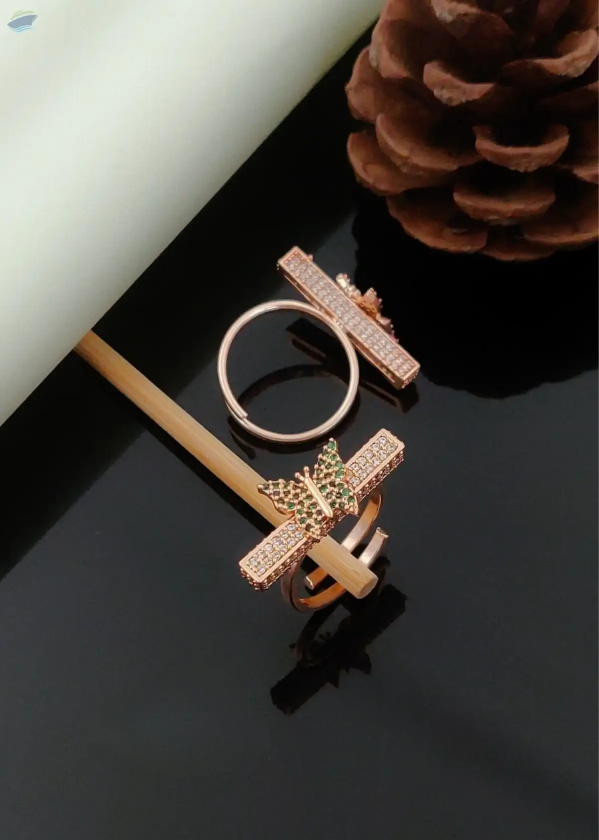 Fancy Highly Plated Antique Butterfly AD Ring