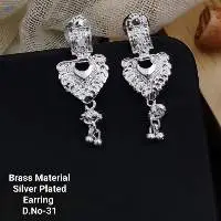 Brass Made Silver Plated Earring