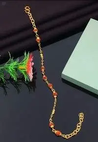 Gold Plated Rudraksh Bracelet For Men