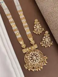 High Gold Rajvadi Long Necklace Set