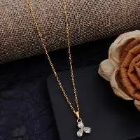 Gold Plated Fancy Diamond Pendant Chain