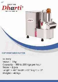 1 Hp Vegetable Cutting Machine