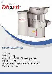 2 Hp Vegetable Cutting Machine