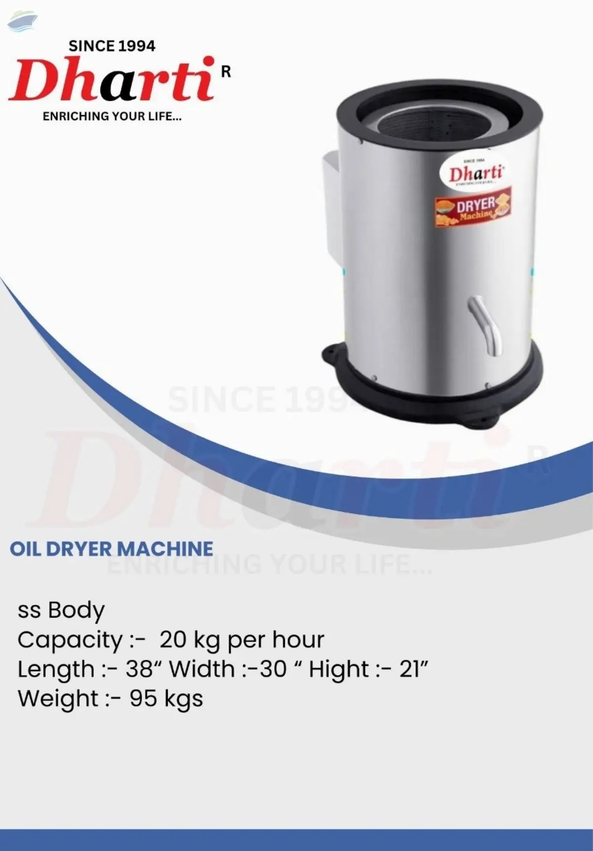 Oil Dryer Machine
