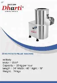 20 Kg Potato Peelar Machine