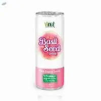 Basil Seed Drink With Pink Guava Juice Flavor