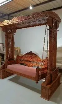 Heritage Bliss Carved Wooden Swing