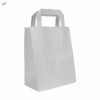 White Paper Bags With Rectangular Handle