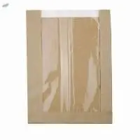 Brown/White Strip Window Paper Bag