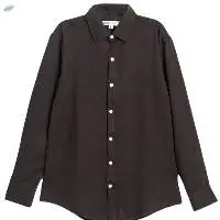 Dark Brown Textured Crepe Shirt