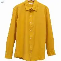 Mustard Yellow Textured Crepe Shirt