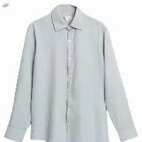 Pastel Light Blue Textured Crepe Shirt