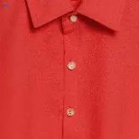 Red Textured Crepe Shirt