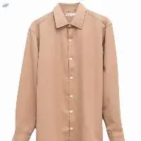 Tan Brown Textured Crepe Shirt