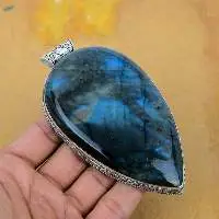 Giant Size Natural Fire Labradorite 925 silver