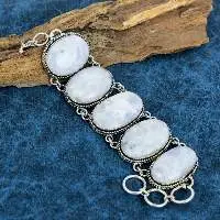 Natural Gemstone Handmade Silver Bracelet
