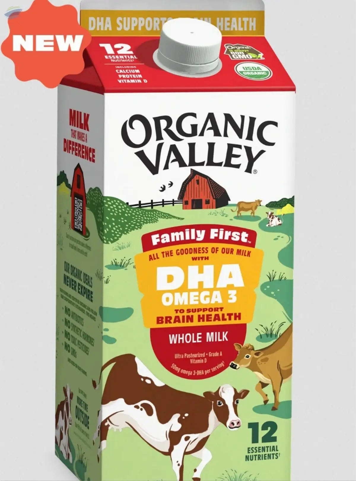 Family First DHA Omega 3 Whole Milk, Half Gallon