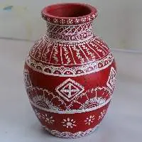 Hand-Painted Clay Vase- Vibrant & Handmade