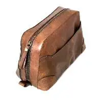Premium 002-JFA Genuine Leather Toiletry Case