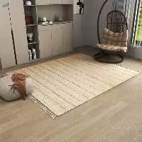 Rustic Checkered Jute Rug