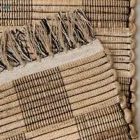 Beige Handwoven Geometric Jute Rug