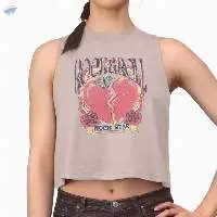 Ladies' Sleeveless Graphic Crop Muscle Tee