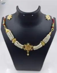 Golden Flower Plated Necklace Set