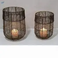 Weaved Wired Lanterns Set of 2