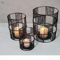 Cylindrical String Lanterns Set of 3