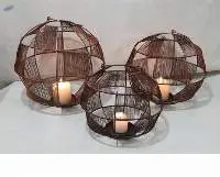 Alternate Weaved Spherical Lanterns Set of 3