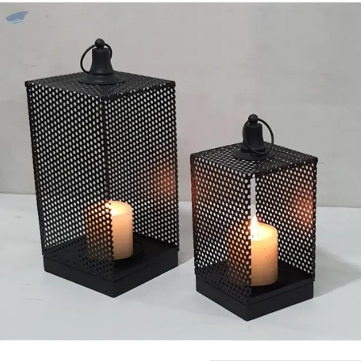 Perforated Metal Lantern Set of 2
