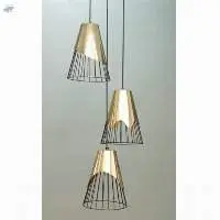 Height Adjustable Shiny Brass Conical 3  Pendant