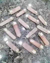 Rose Quartz Crystal Necklace, Pendant