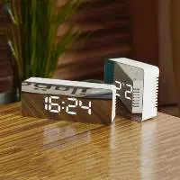 LED Mirror Alarm Clock Digital Table Clock