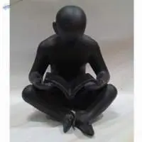 Black Polyresin Bibliophile Sculpture