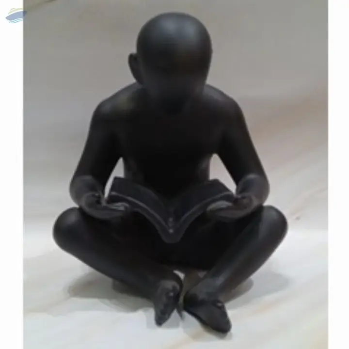 Black Polyresin Bibliophile Sculpture