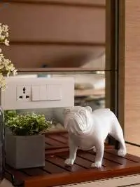 White Bulldog Sculpture