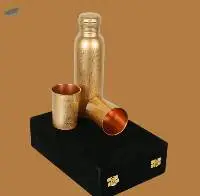 Handcrafted Engraved Copper Bottle Gift Set