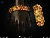 Matta Gold Ruby Green Kemp Bangle