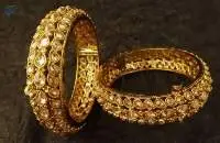 Paan Stone Layered Polki Bangle Detail