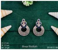 Rose Rodium Polish Fancy Party Wear Earring