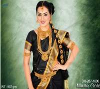 Gold Polish Designer Wedding Wear Jewellery set